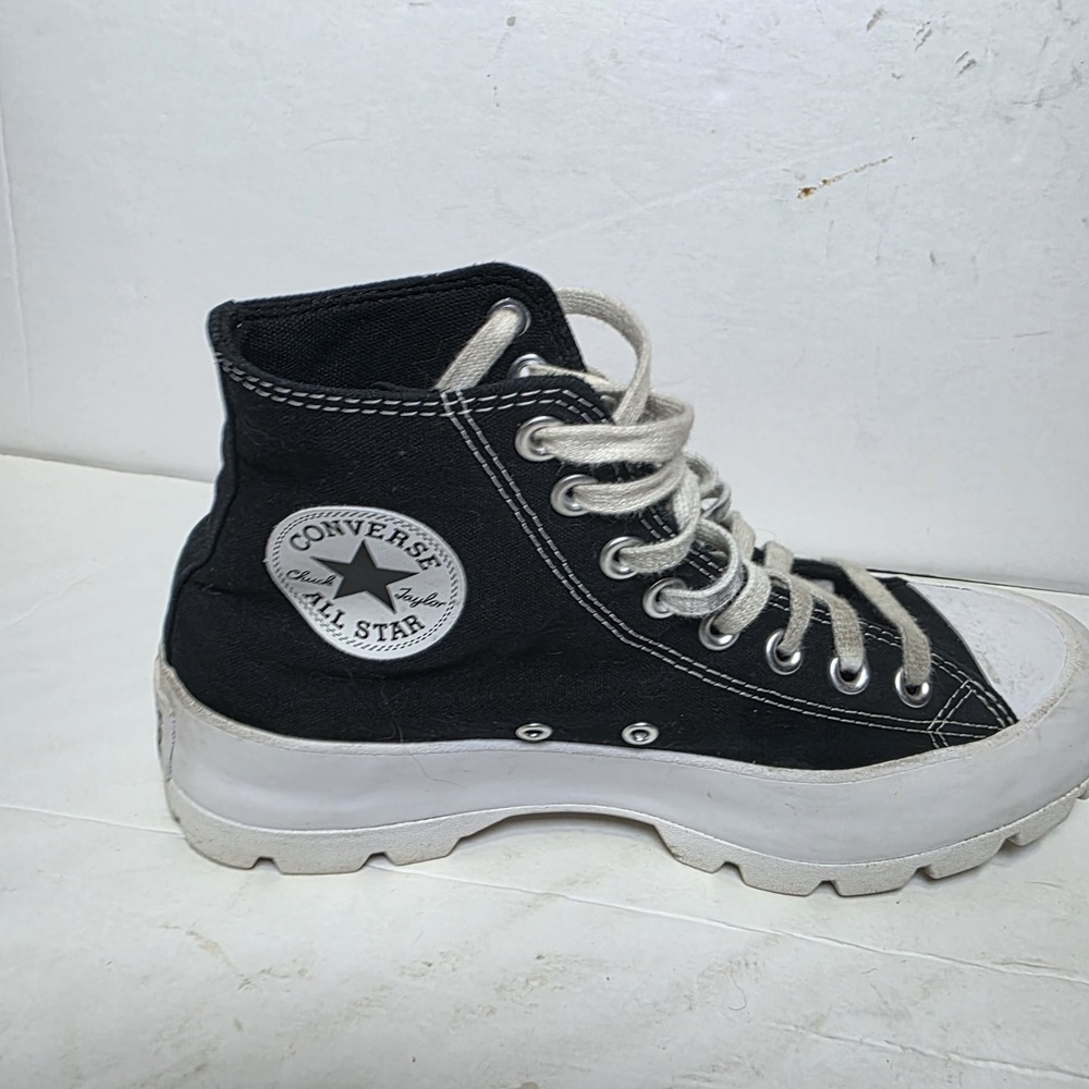 Converse Chuck Taylor All Star Lugged Hi Black Platform Sneakers Women's 8.5 - Picture 5 of 9